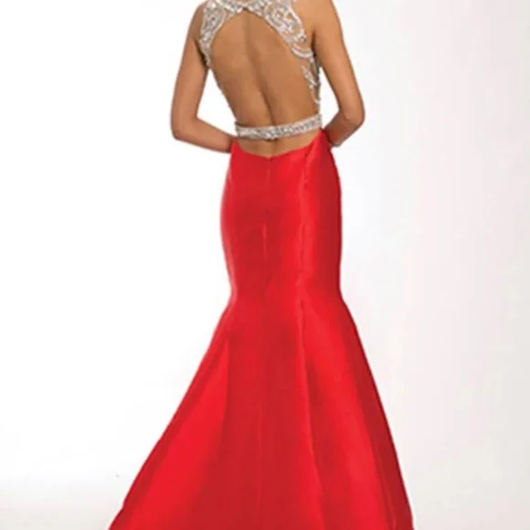 strapless open back dress Jovani 08320 - Long A-Line Dress
